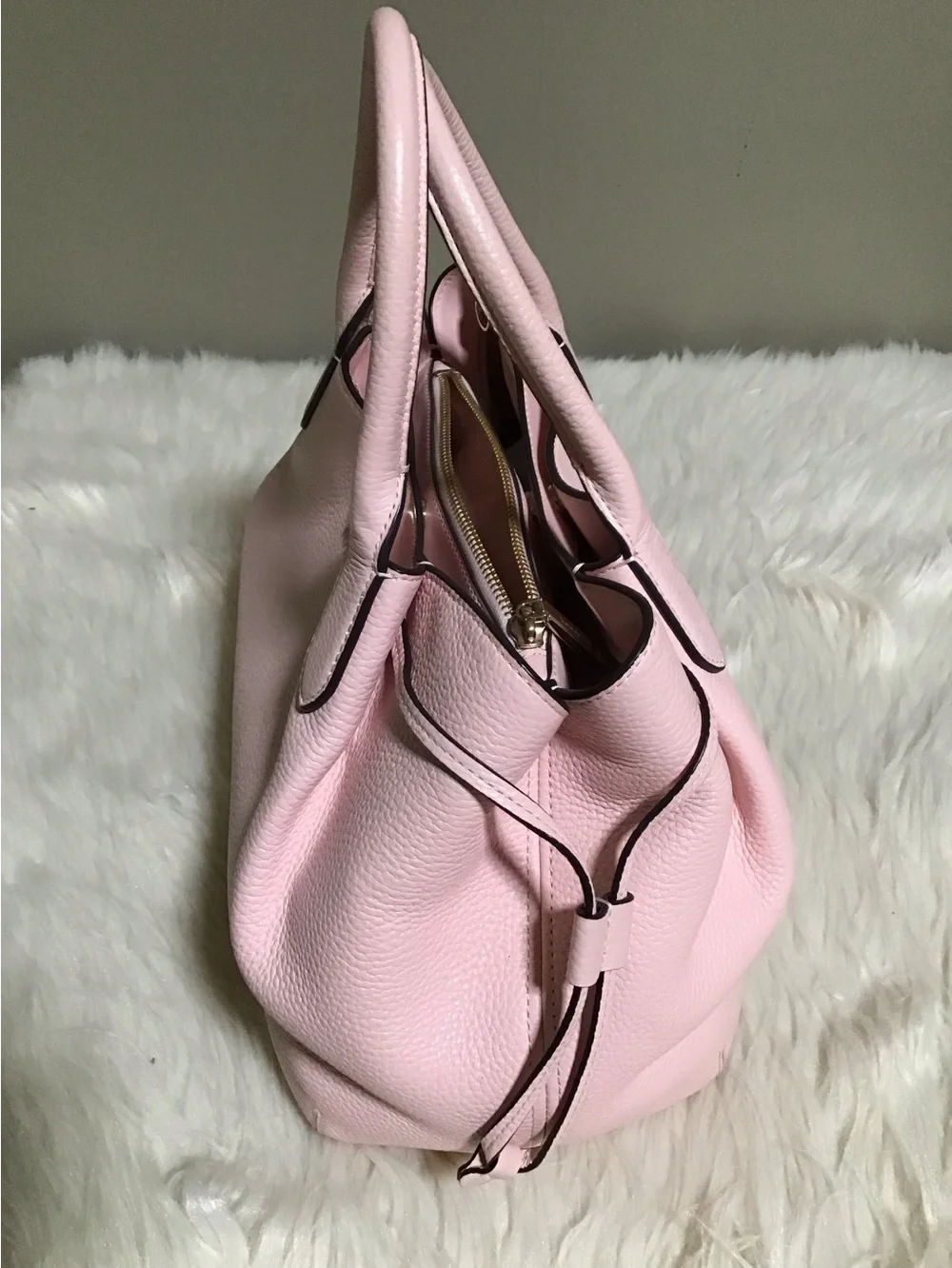 Kate spade Lrg dumpling pink pebble leather satchel purse
